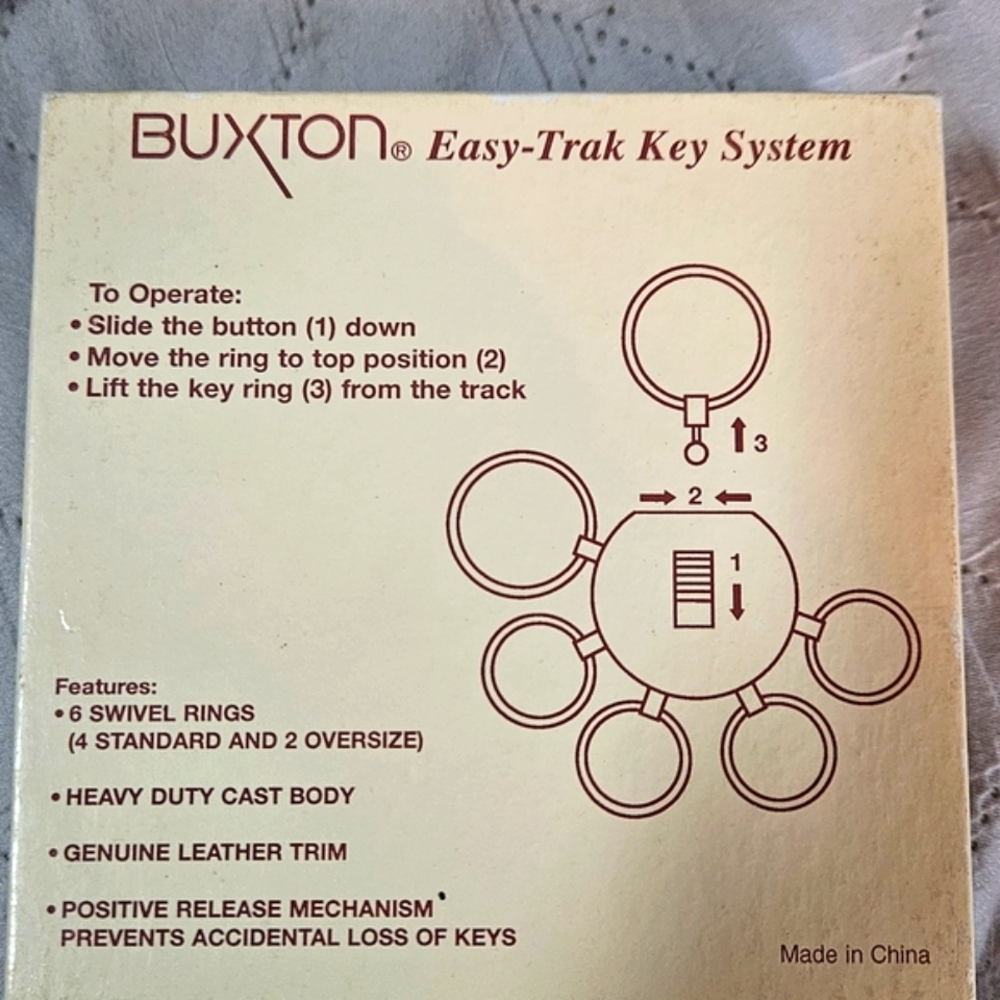 Buxton Gold Key-Tainer with Key Rings - Picture 5 of 6